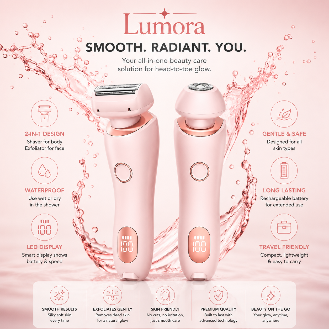 Aurelle Glide Razor Smooth Skin, Less Irritation, Ergonomic