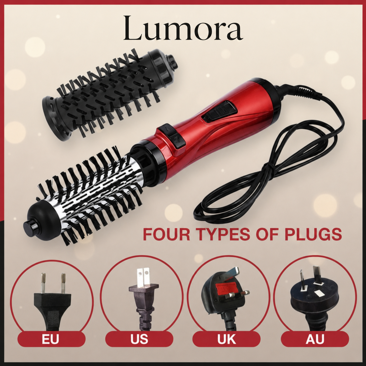 Aurelia Rotating Hot Air Brush Smooth Blowouts, Shine, 3-in-1