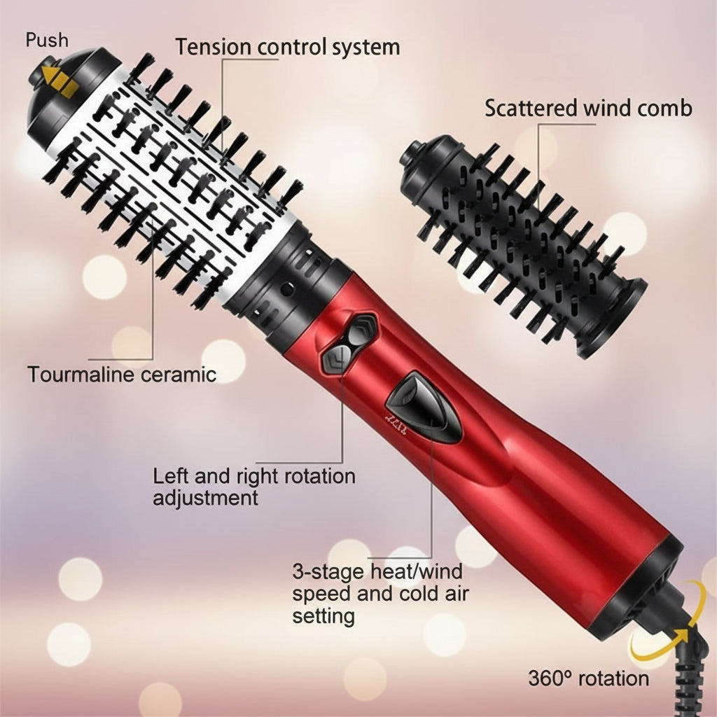 Aurelia Rotating Hot Air Brush Smooth Blowouts, Shine, 3-in-1