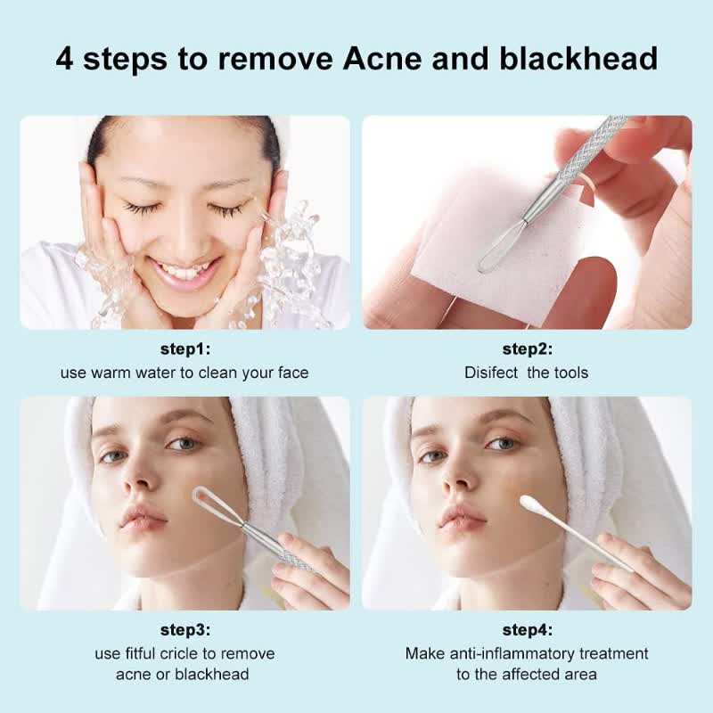 Heveah Blackhead Extractor Clear Pores, Smooth Skin, Steel