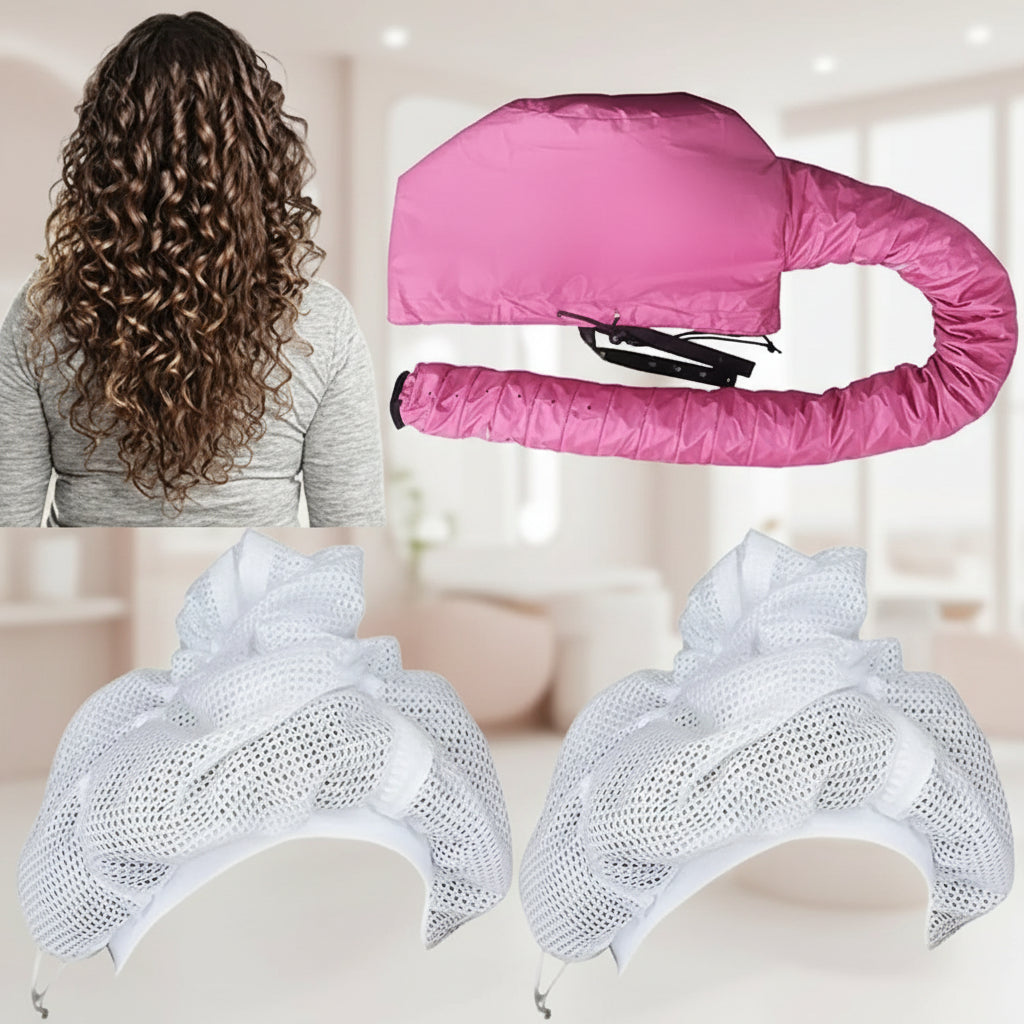 Irene Hair Bonnet Dryer Cap Faster Drying Frizz Ease Mesh Comfort