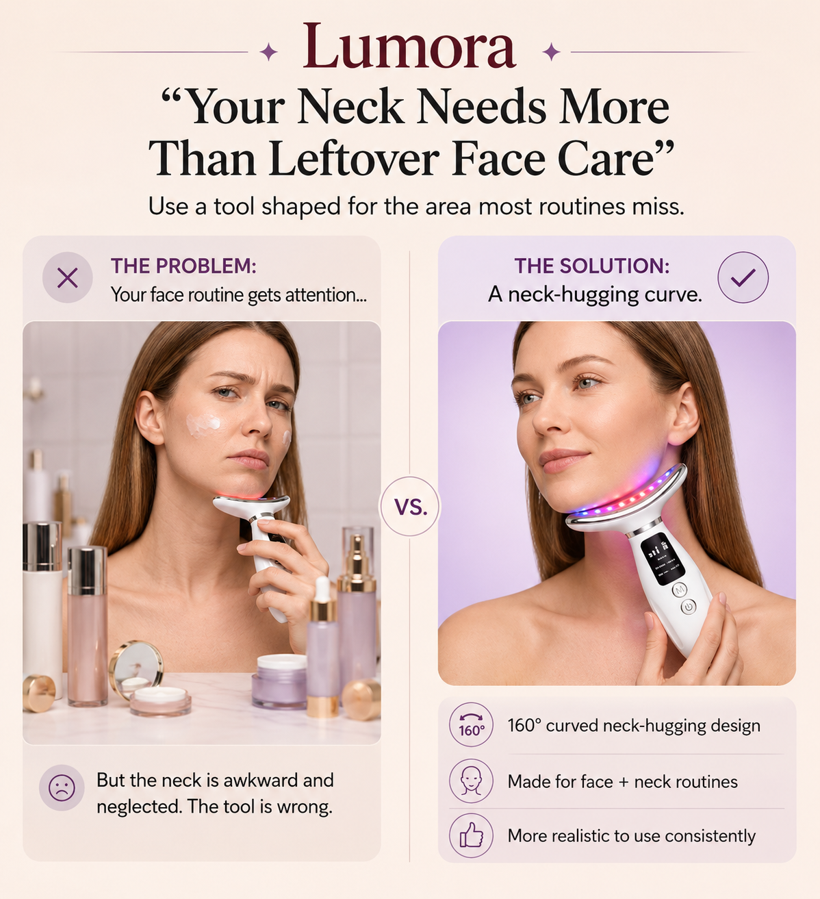 Alina NeckGlow Pro LED Face & Neck Wand