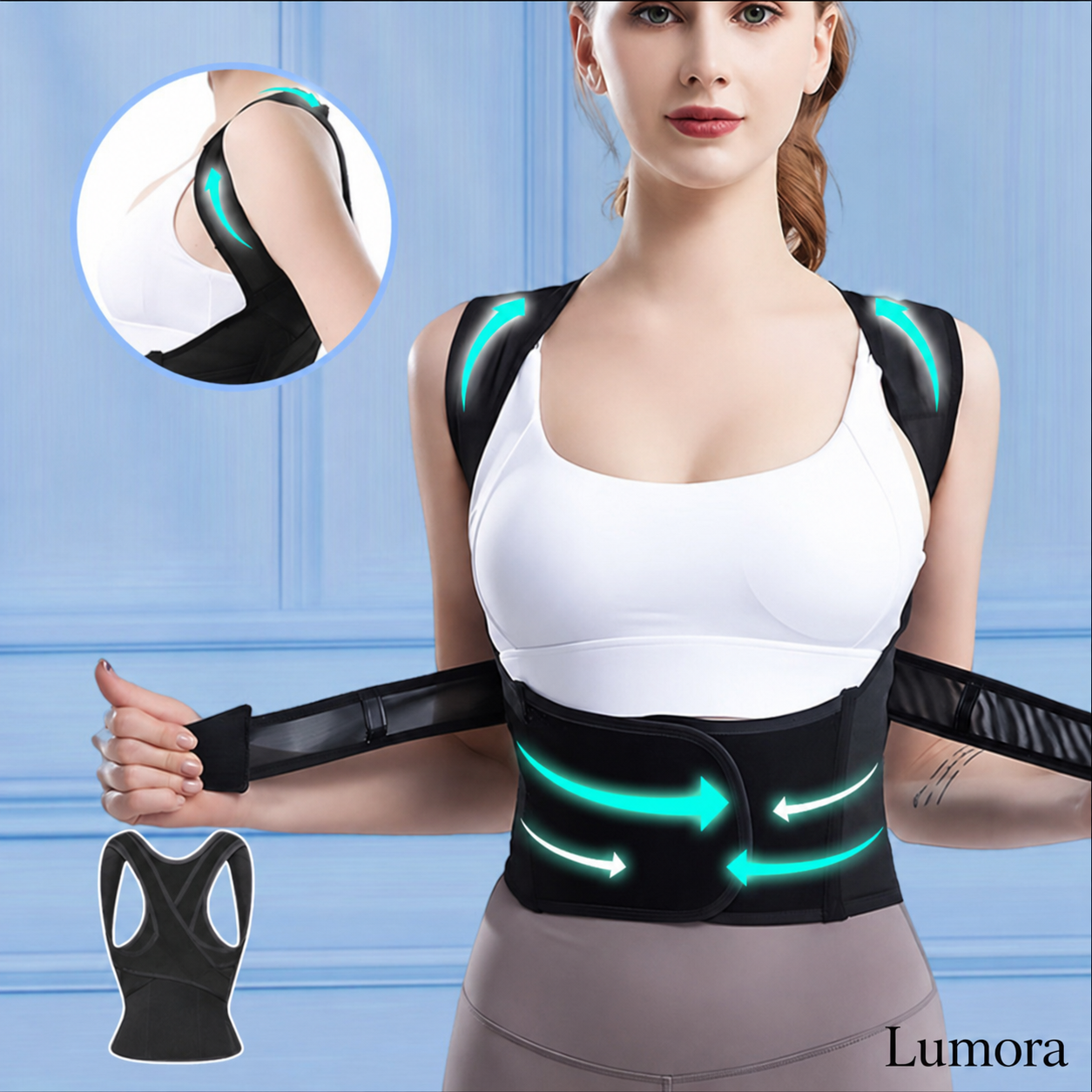 Madeline Posture Corrector Back Support, Alignment, Adjustable Fit