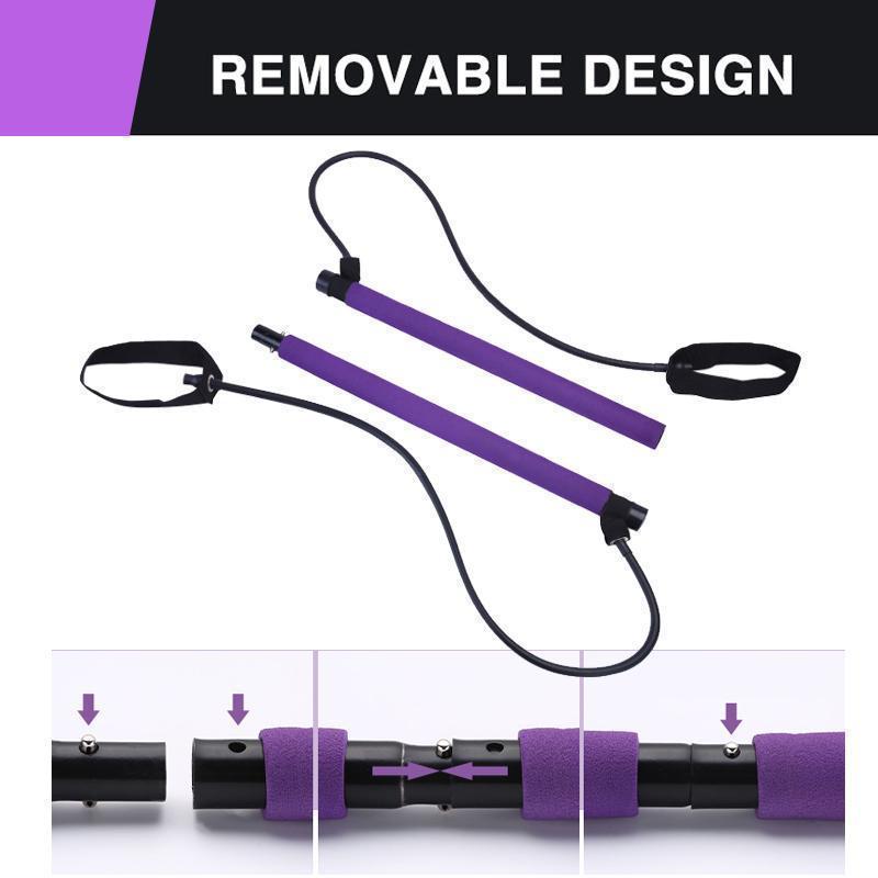 Mizzy Pilates Bar Kit Full Body Tone Sculpt Portable Design