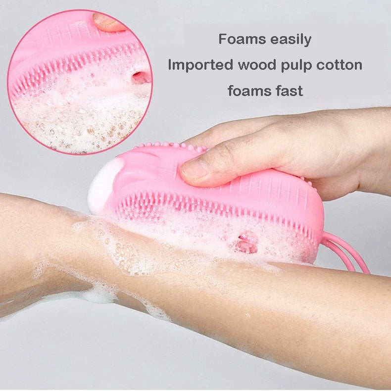 Maryah Silicone Body Scrubber Smooth Skin, Soft Lather, Dispenser