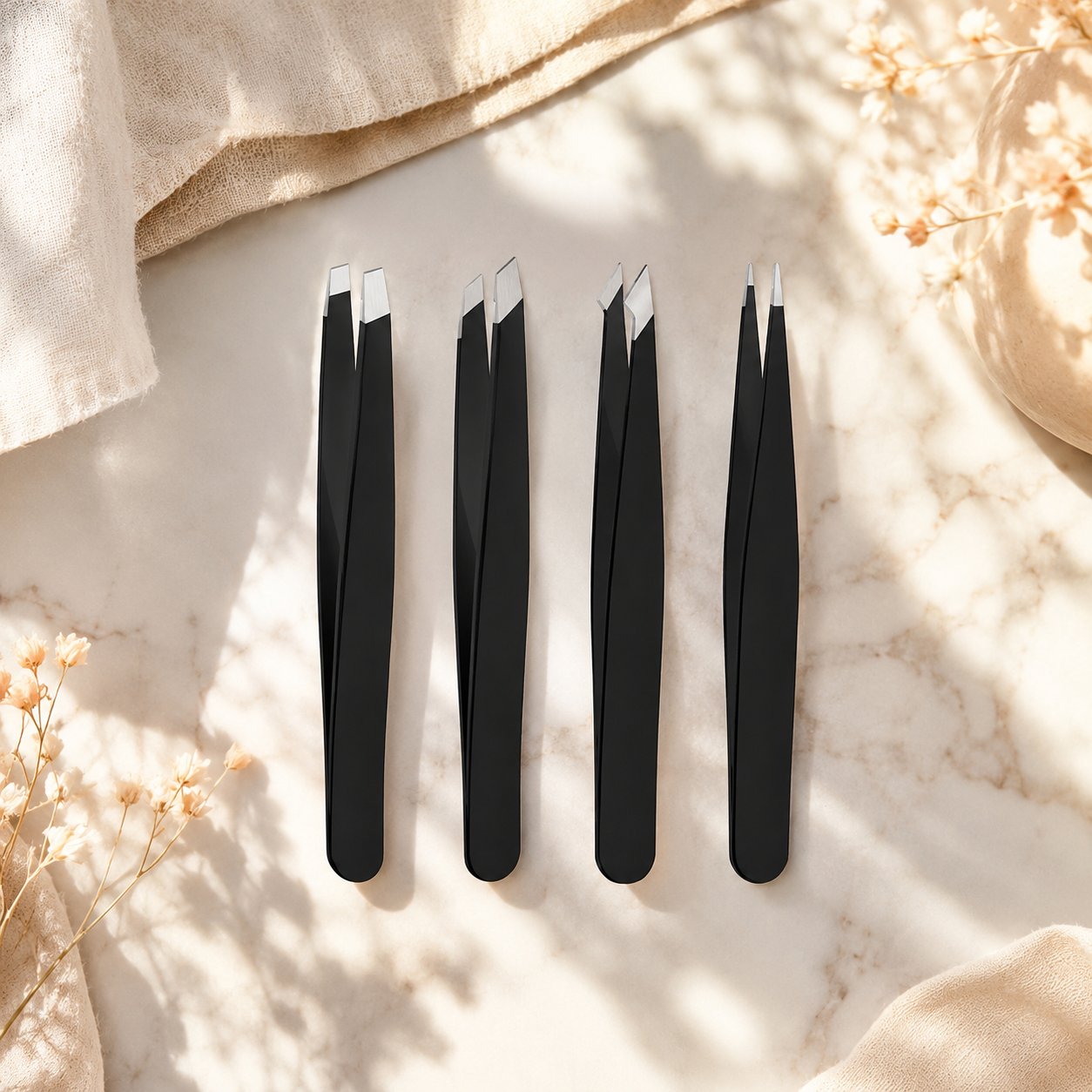Gerbette Fine Tip Tweezers Precise, Smooth, Stainless
