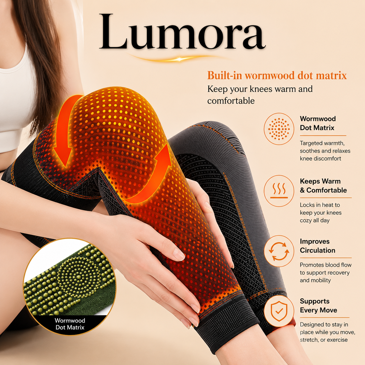 Niana Knee Sleeves Relief Support Warmth Compression