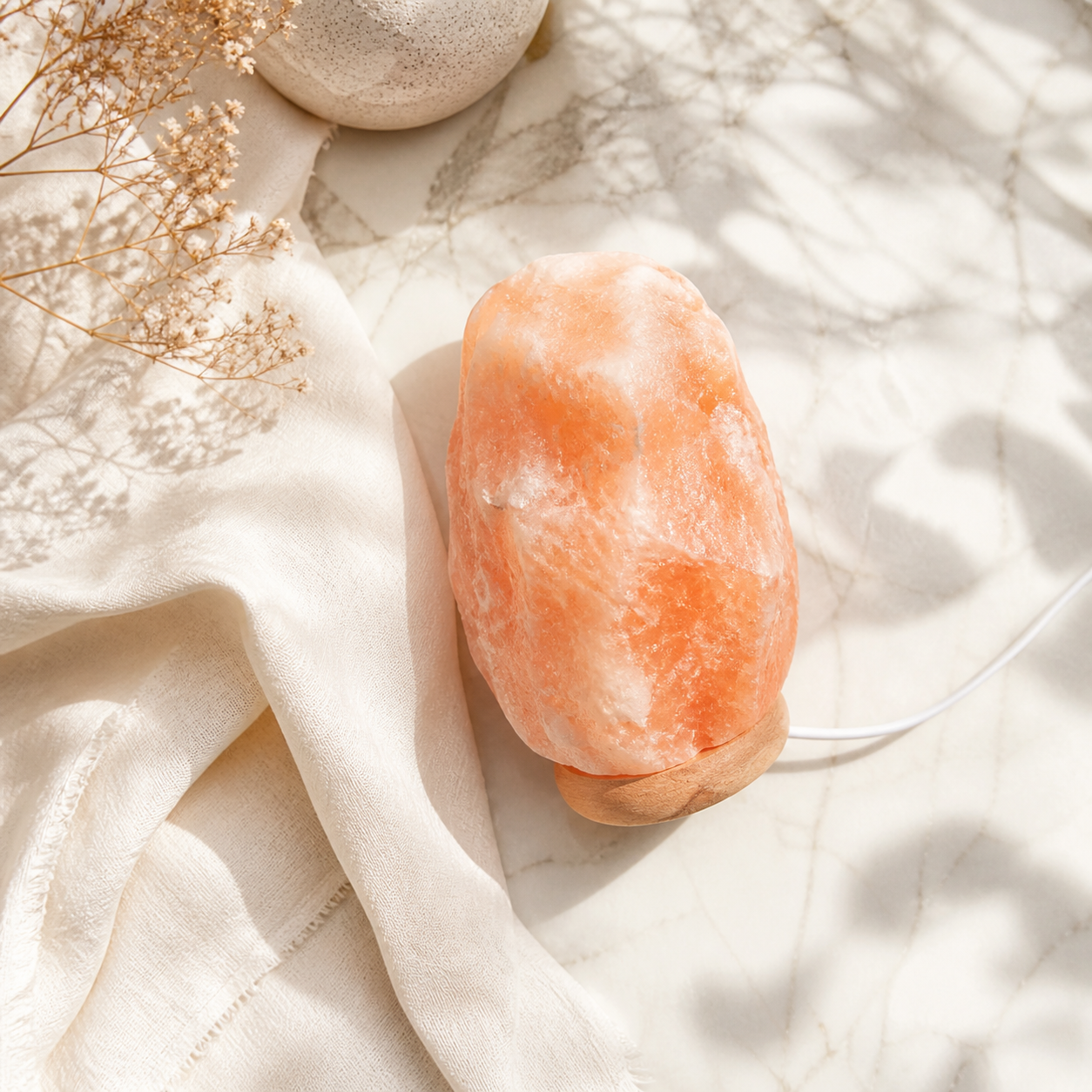Gwynette Salt Lamp Calm Glow, Better Sleep, Warm Light