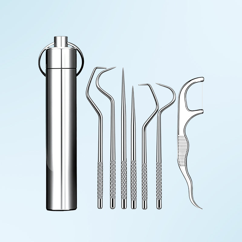 Barbara Reusable Dental Picks Fresh Smile, Travel Case, Floss