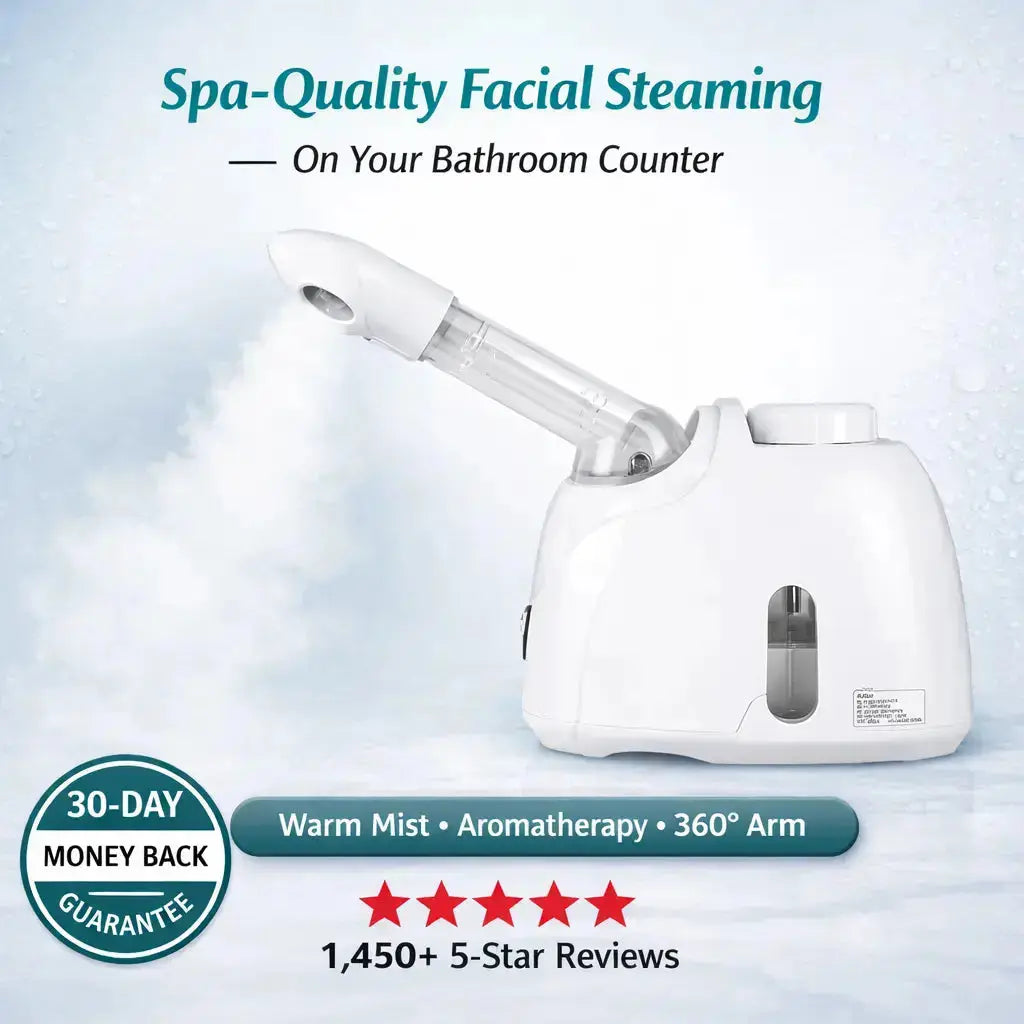Shermey Facial Steamer Dewy Skin, Warm Mist, 360 Arm