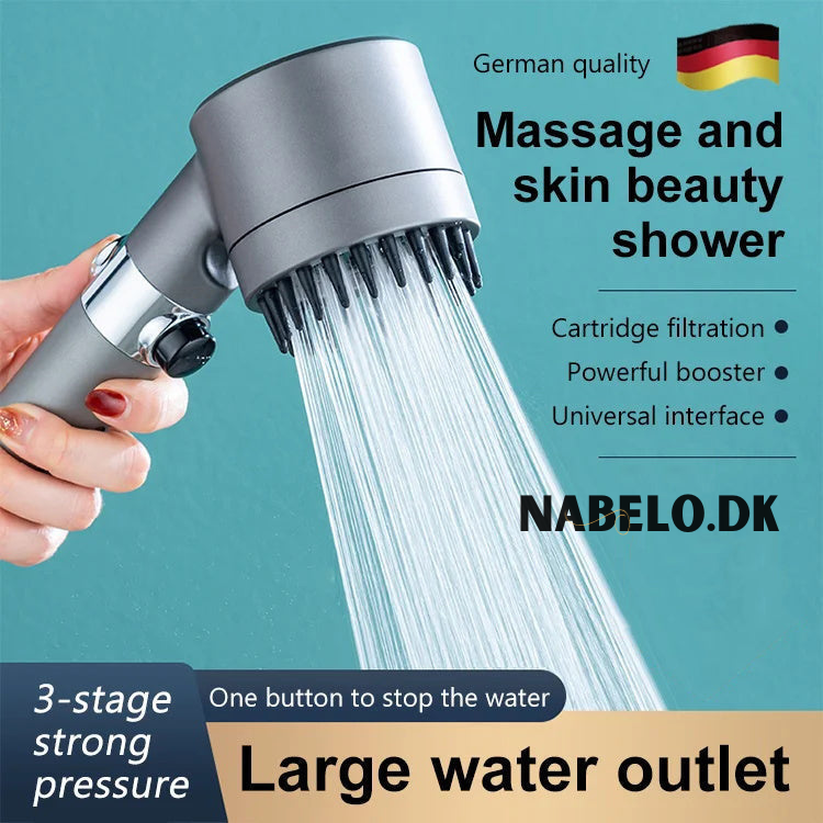 Lexine Shower Head Filtered Rinse, Scalp Massage, 3 Modes