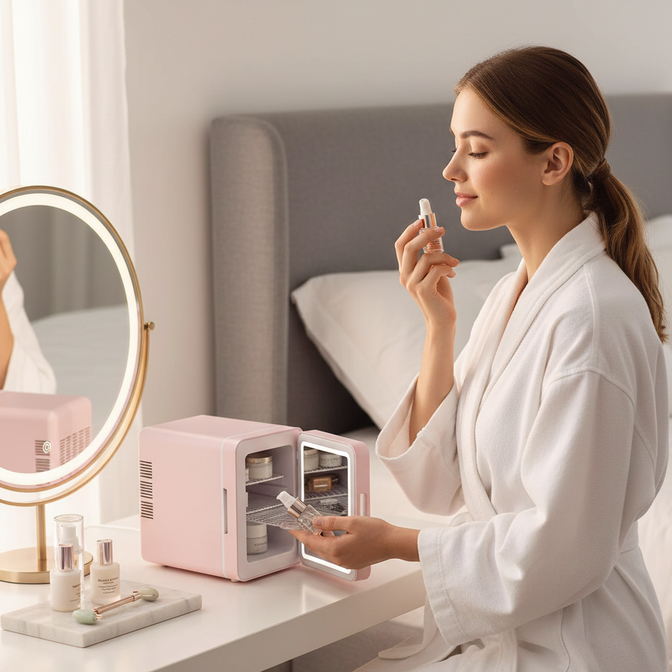 Liana Glow Vault Beauty Fridge De Puff Cool LED Mirror