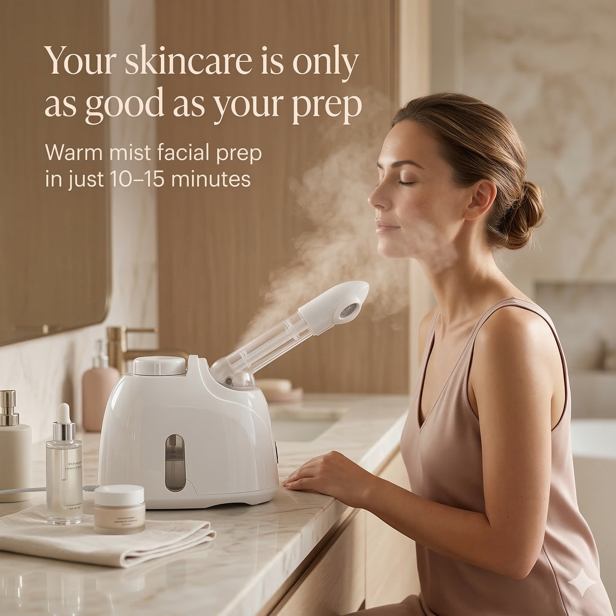 Shermey Facial Steamer Dewy Skin, Warm Mist, 360 Arm