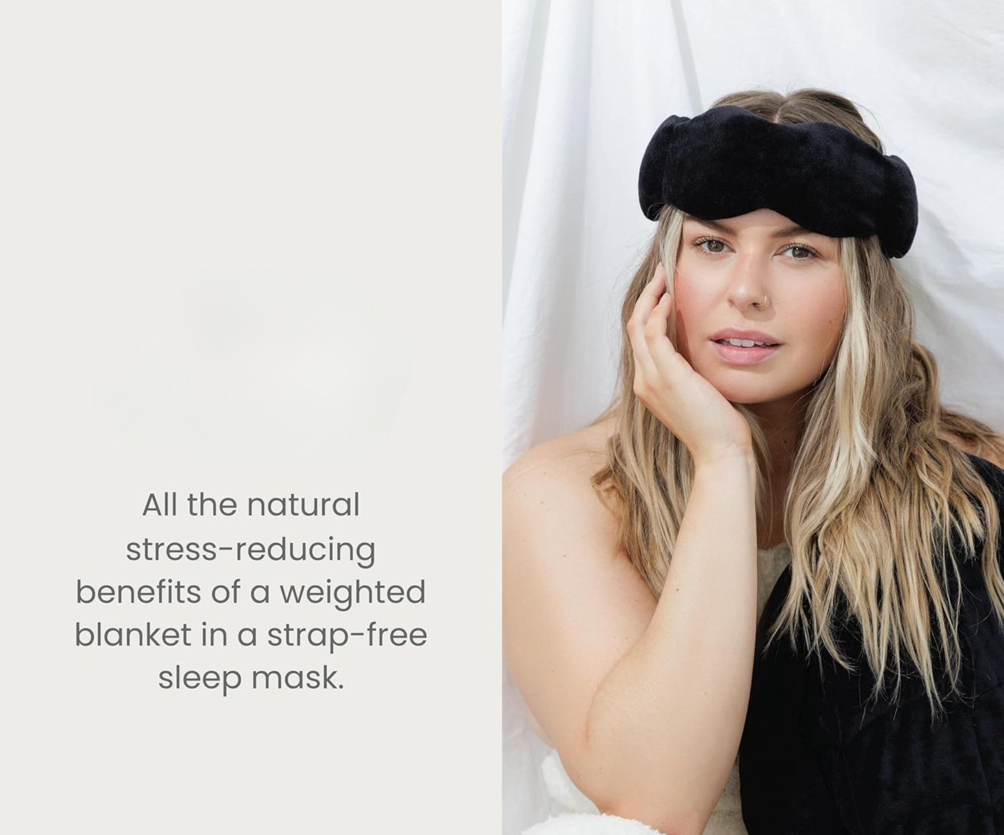Janella Weighted Sleep Eye Mask Calm, Blackout, Cooling