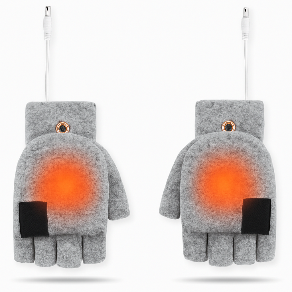 Roxane Heated Fingerless Gloves Warm Hands Soft USB
