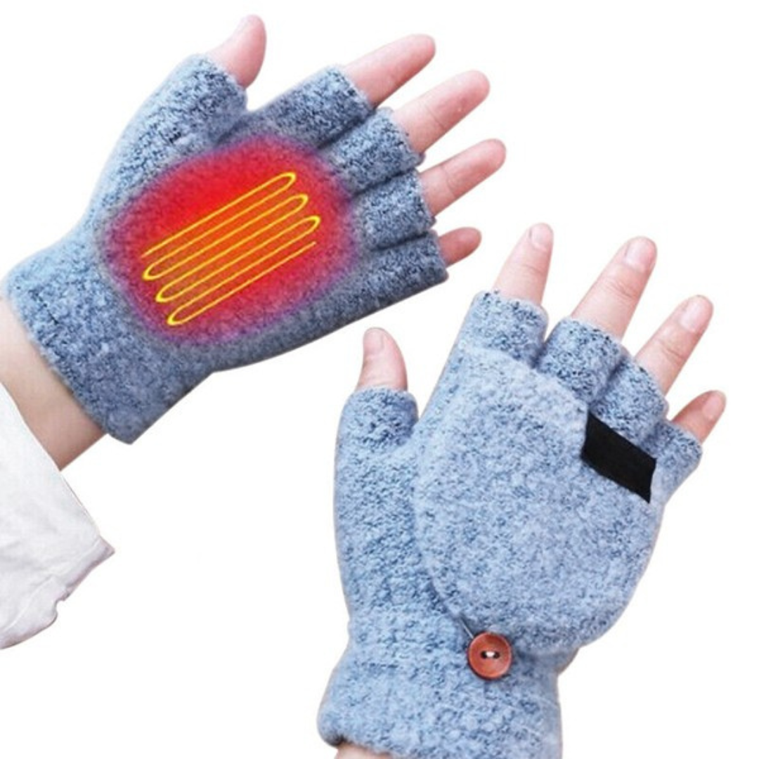 Roxane Heated Fingerless Gloves Warm Hands Soft USB