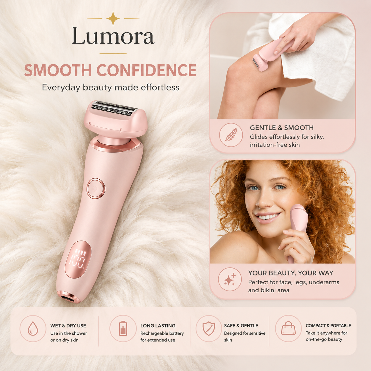 Aurelle Glide Razor Smooth Skin, Less Irritation, Ergonomic