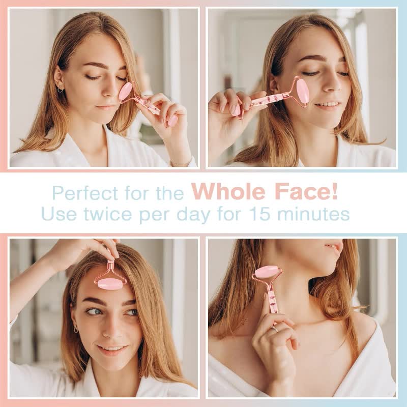 Arissa Rose Quartz Face Roller Calming Glow Dual End
