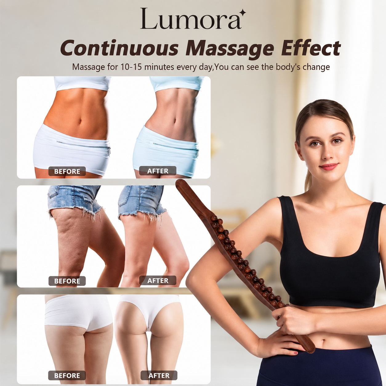 Reign Wooden Gua Sha Stick Relief, Sculpt, Full Body