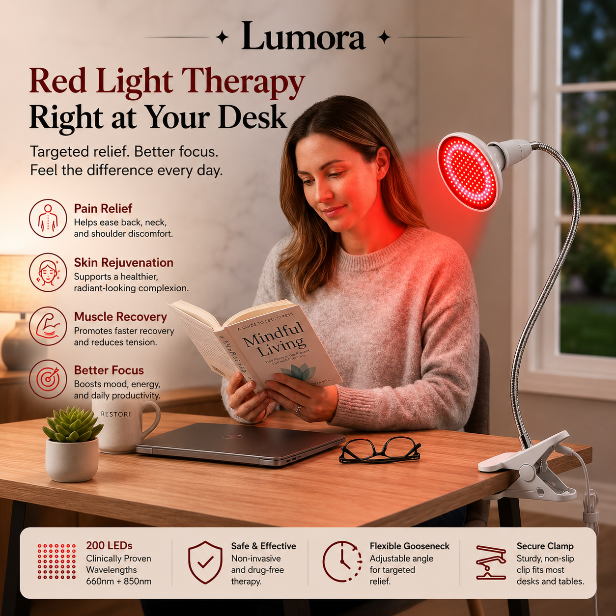 Karina Red Light Desk Lamp