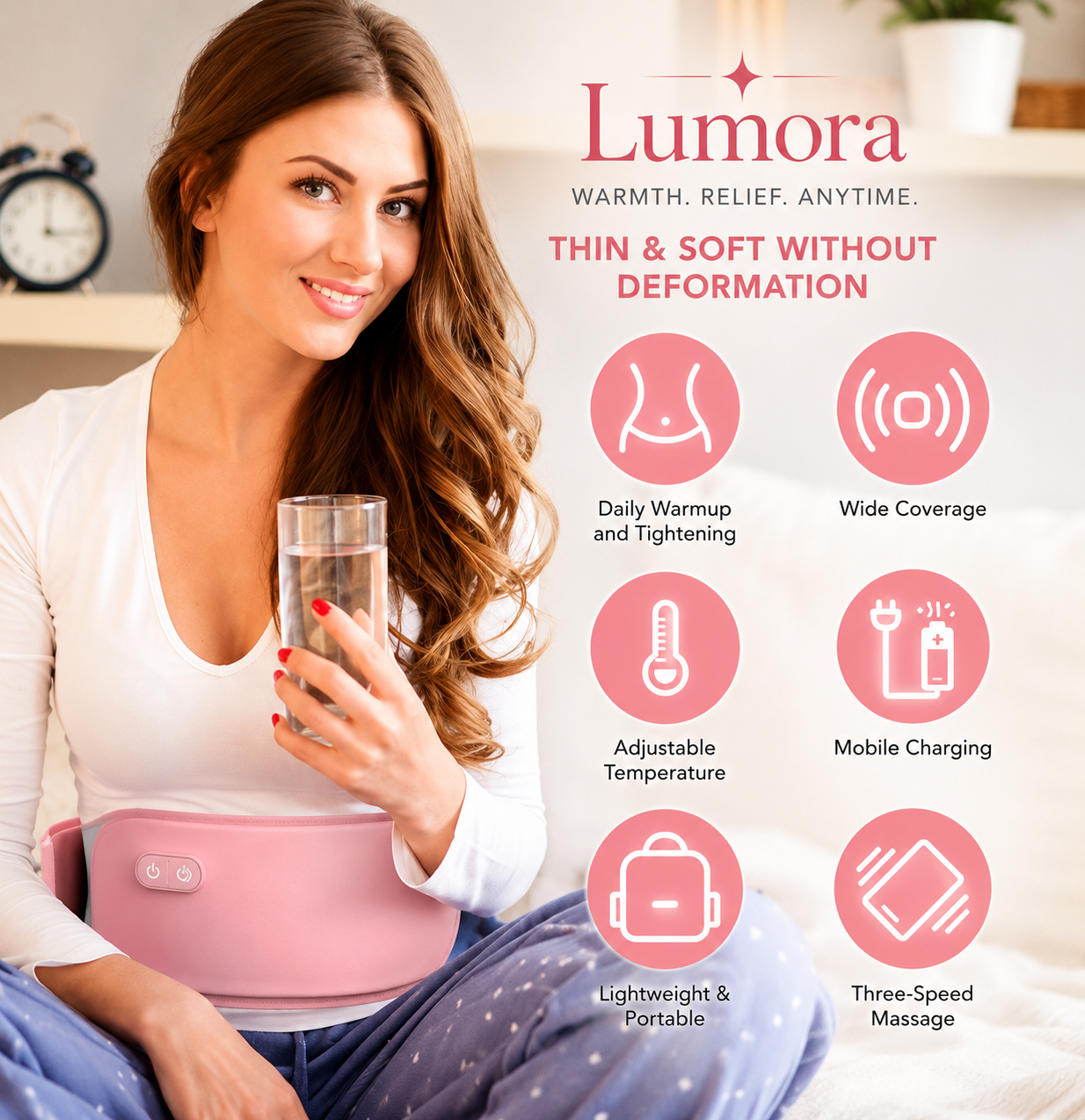 Keziah Portable Menstrual Heating Pad For Cramps Wearable Period Relief