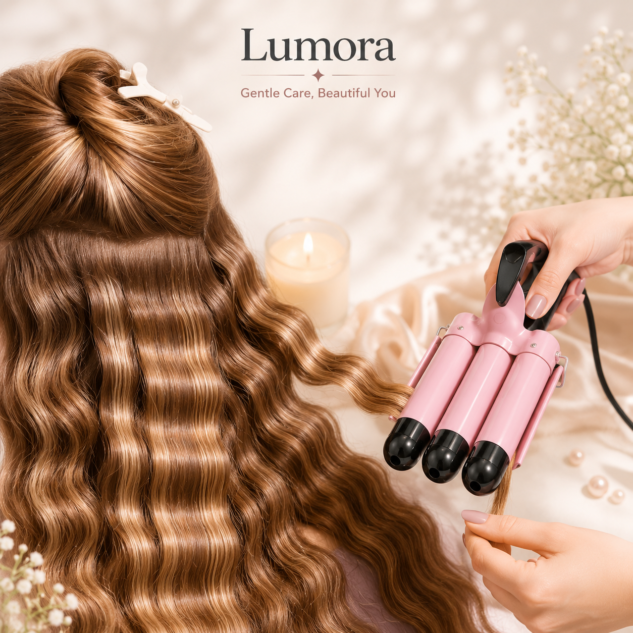 Kiarra Hair Waver Beach Waves, Glossy Volume, Ceramic