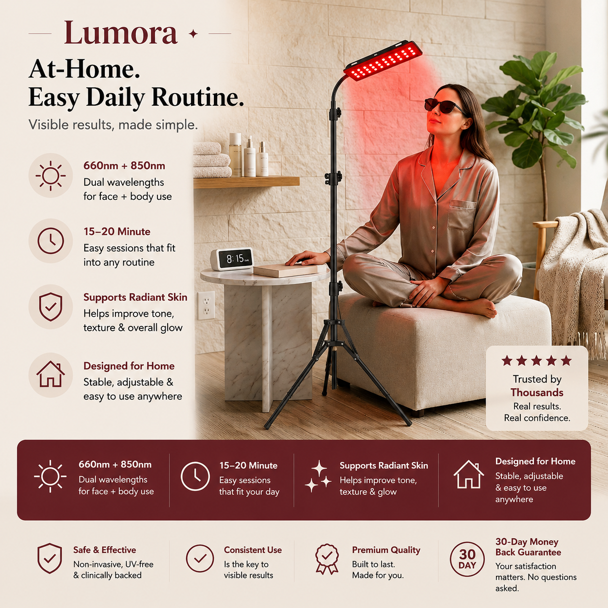 Sabrina Red Light Therapy Lamp