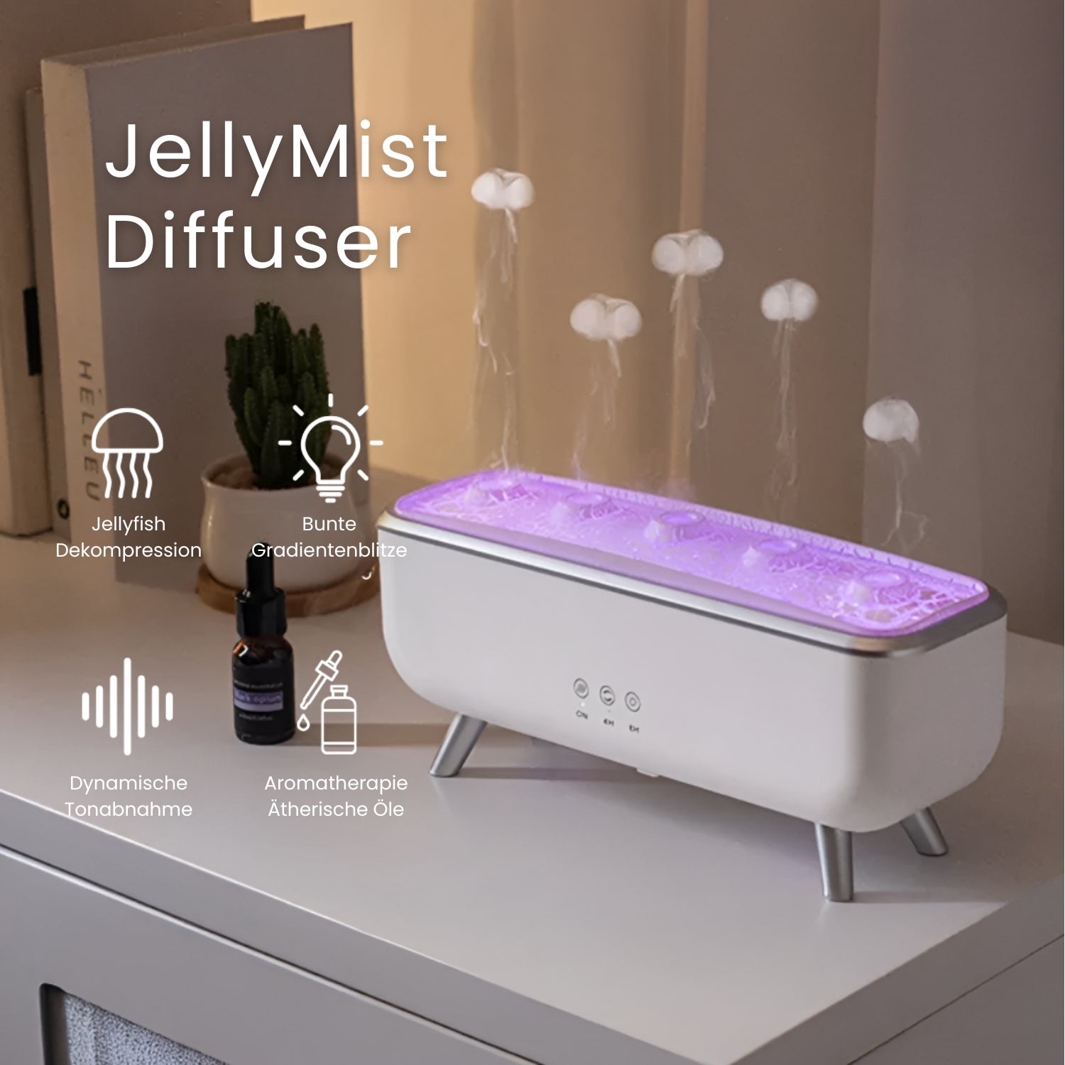 Arianna Aroma Diffuser Calm Mist, LED Glow, Remote