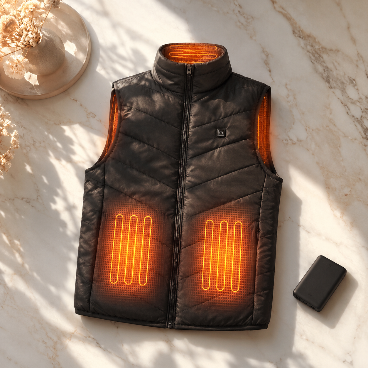 Anessa Heated Vest Warm Relief, Light Layers, USB Power