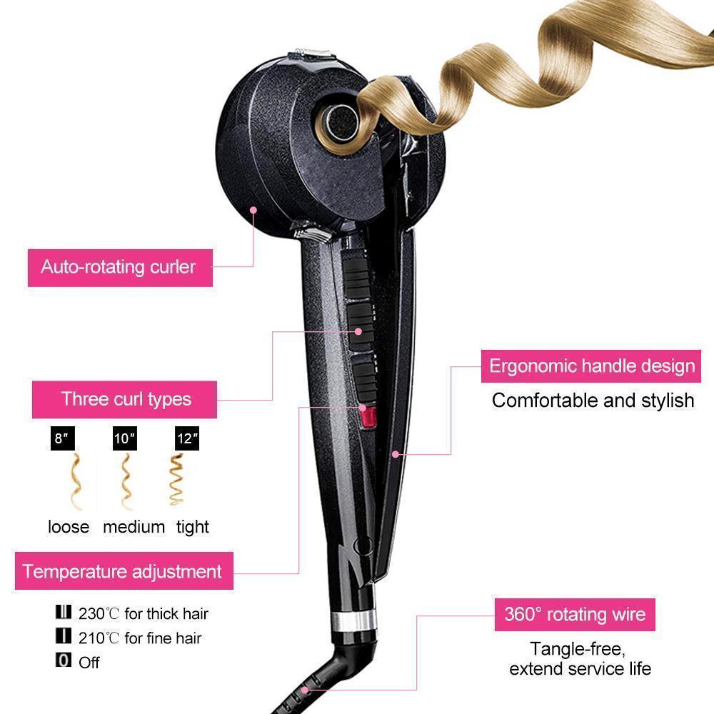 Angie Auto Rotating Hair Curler Shine, Volume, Ceramic