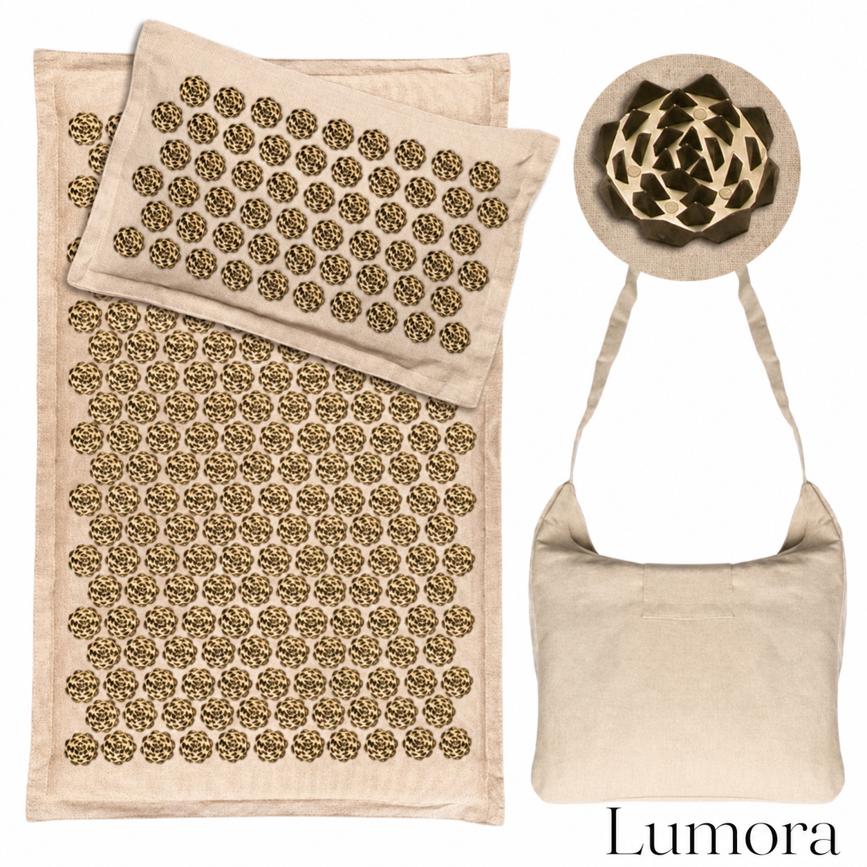 Fritzy Acupressure Mat Stress Relief Pillow Set