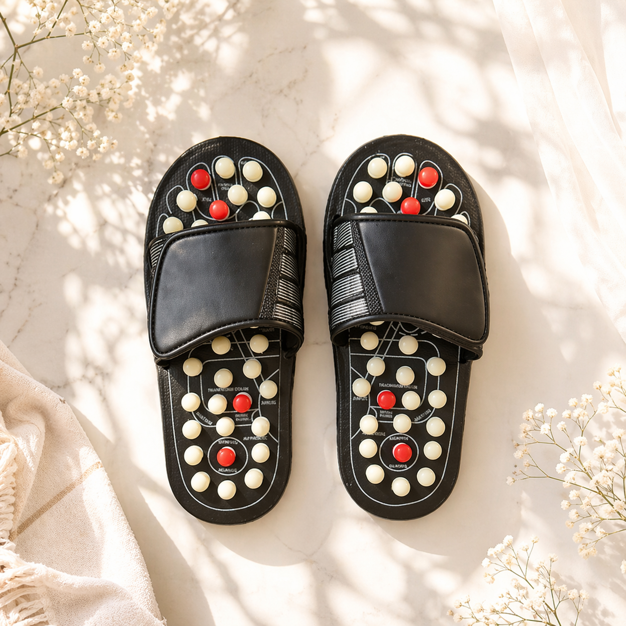 Thalia Acupoint Massage Slippers Foot Relief Rotating Comfort