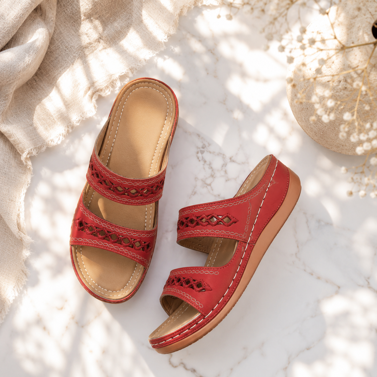Pausha Orthopedic Sandals Soft Support, Cool Comfort, Wedge Sole