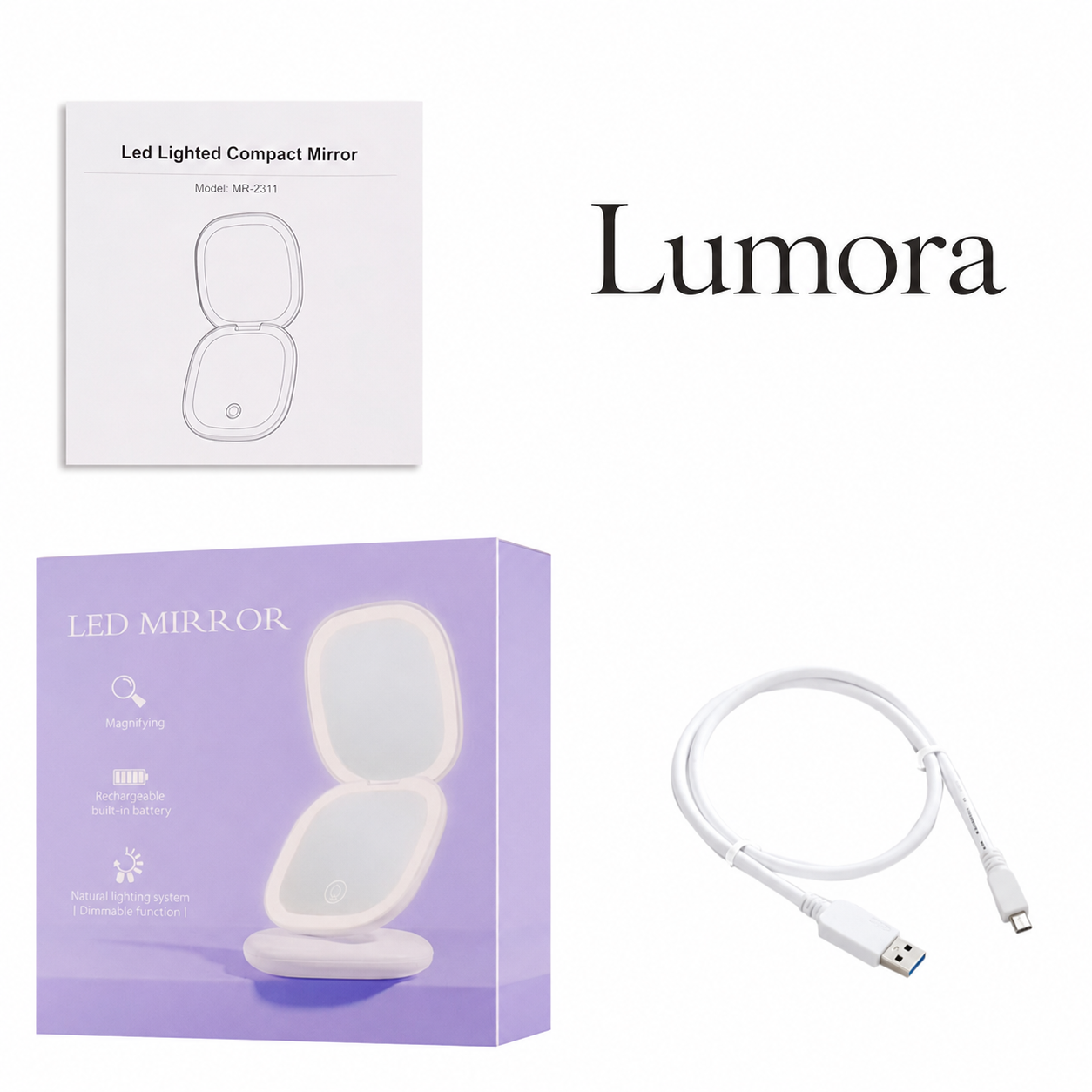 Martha LED Makeup Mirror For Clear Touch Ups 10X