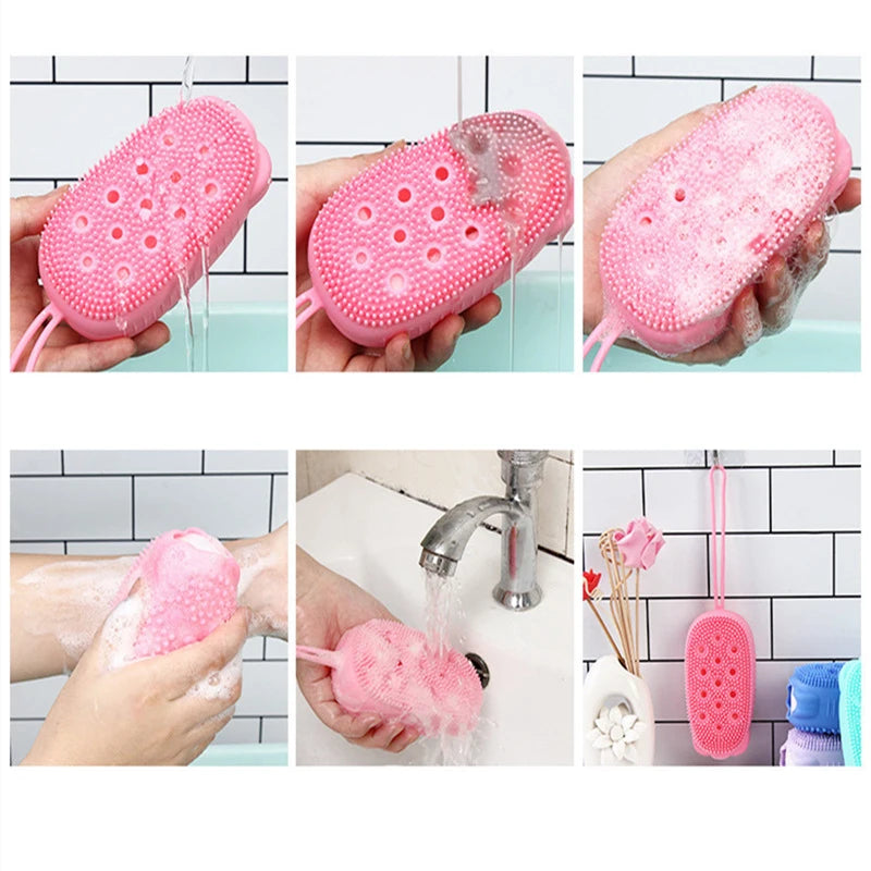 Maryah Silicone Body Scrubber Smooth Skin, Soft Lather, Dispenser