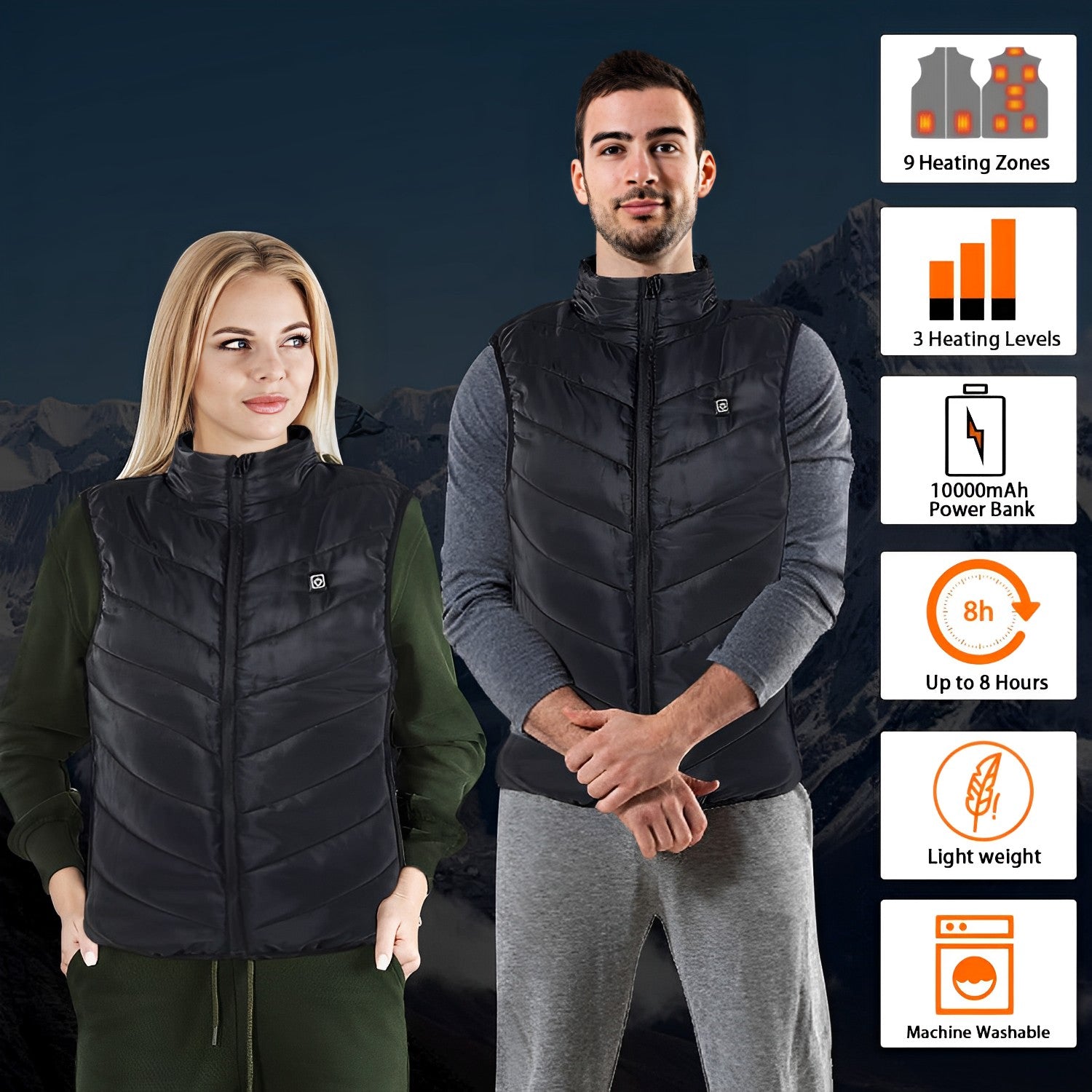 Anessa Heated Vest Warm Relief, Light Layers, USB Power