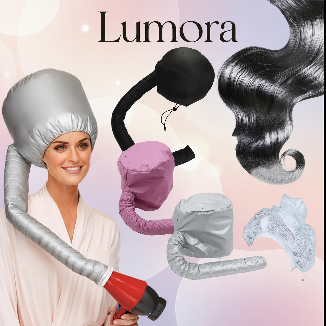 Irene Hair Bonnet Dryer Cap Faster Drying Frizz Ease Mesh Comfort