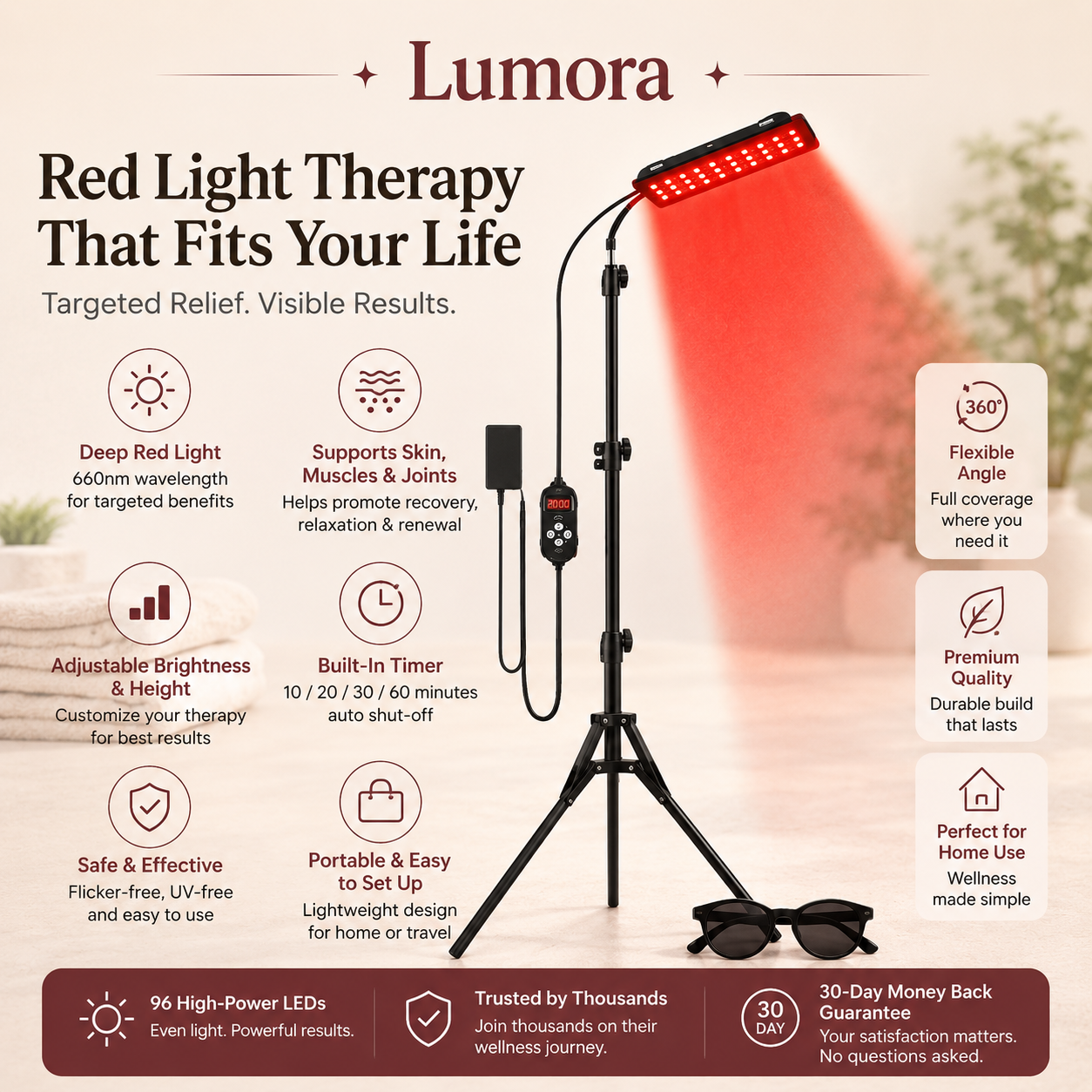 Sabrina Red Light Therapy Lamp