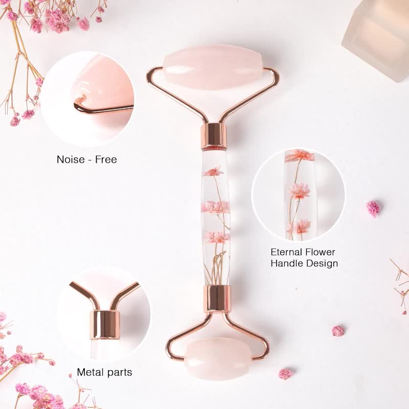 Arissa Rose Quartz Face Roller Calming Glow Dual End