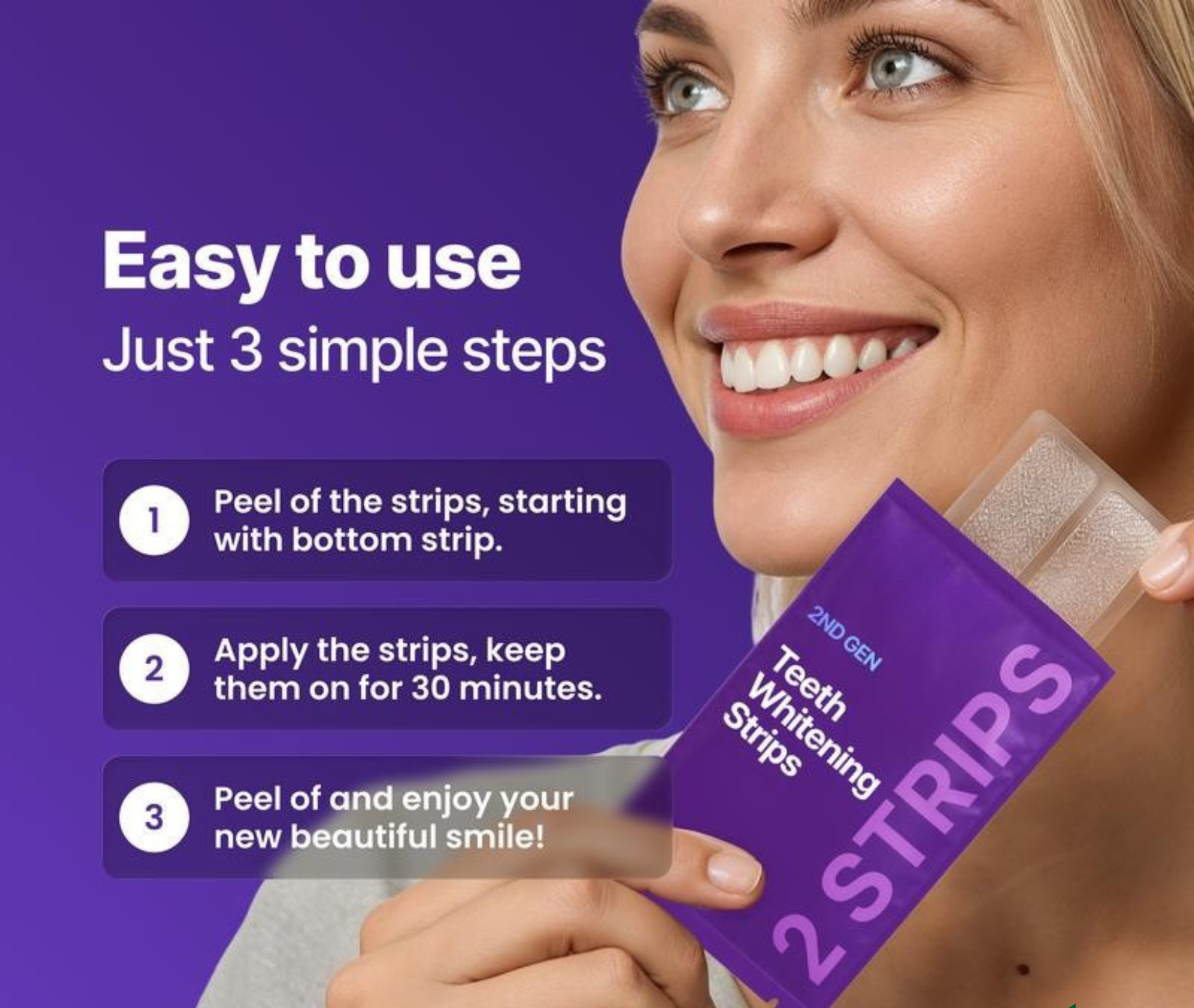 Aesha Whitening Strips Gentle Brightening, No Sensitivity