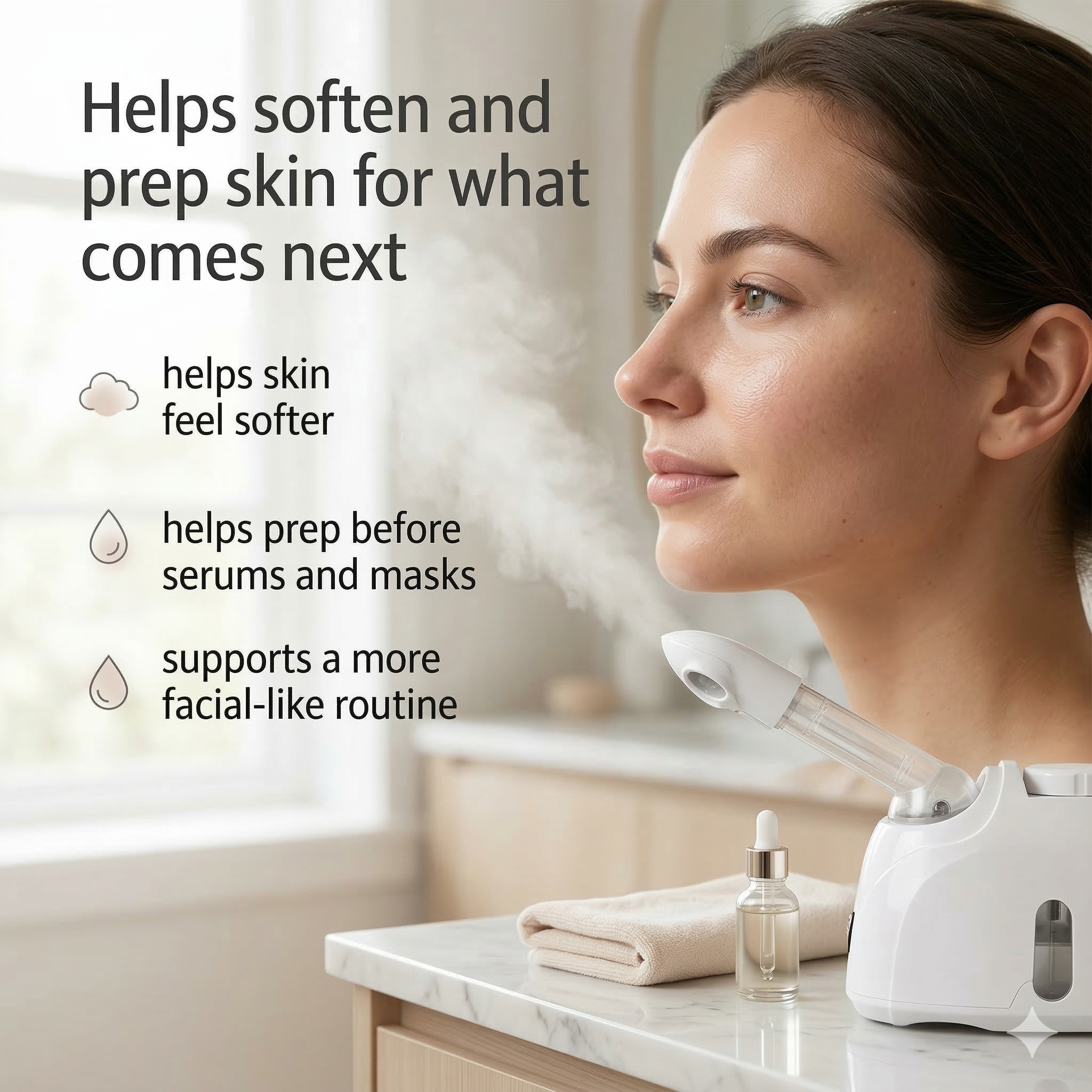 Shermey Facial Steamer Dewy Skin, Warm Mist, 360 Arm