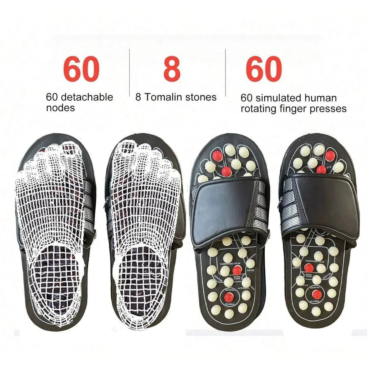 Thalia Acupoint Massage Slippers Foot Relief Rotating Comfort