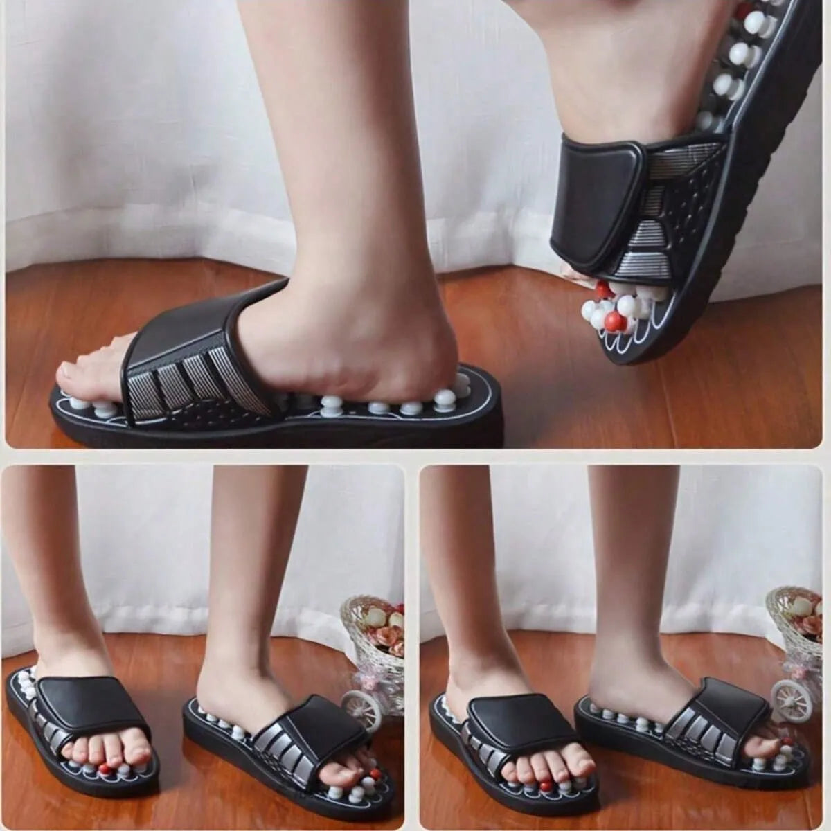 Thalia Acupoint Massage Slippers Foot Relief Rotating Comfort