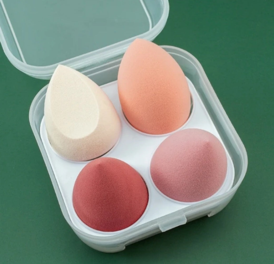 Hanasha Makeup Sponge Set Smooth Blend, Soft Finish, 4pc