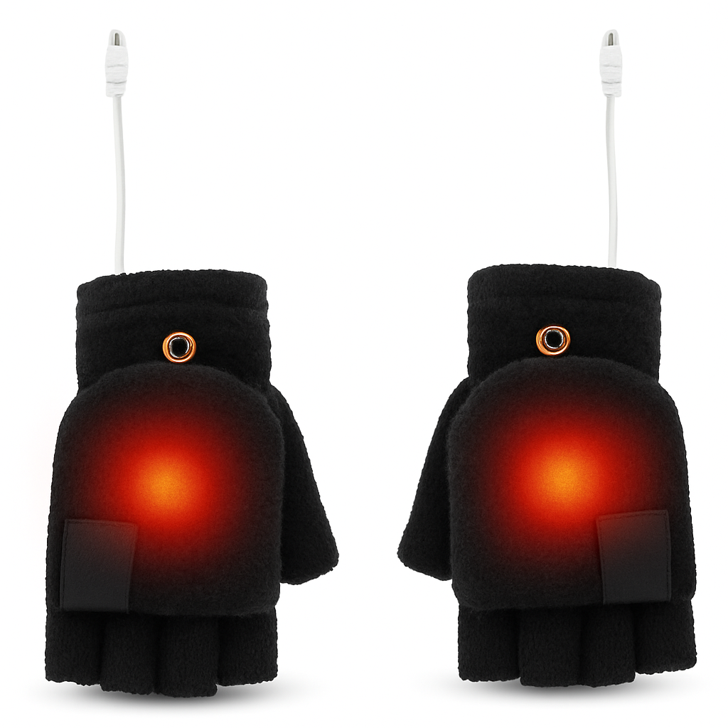 Roxane Heated Fingerless Gloves Warm Hands Soft USB
