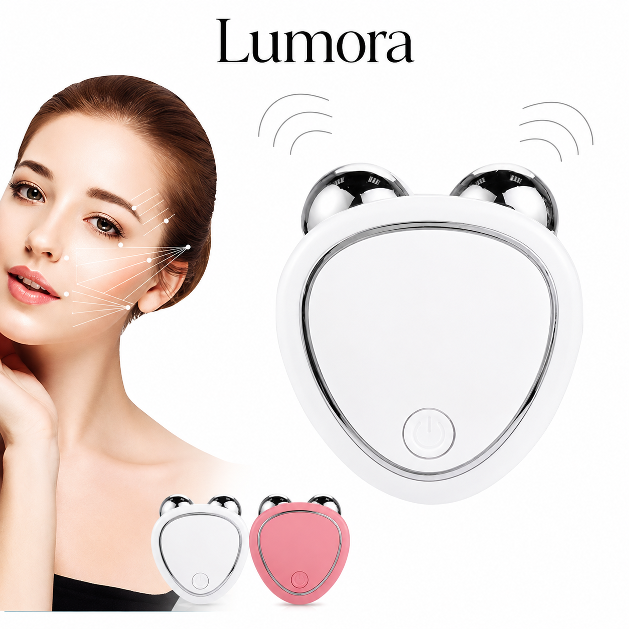 Feliza Microcurrent Face Roller Lifted Look, Sculpted Glow, Compact