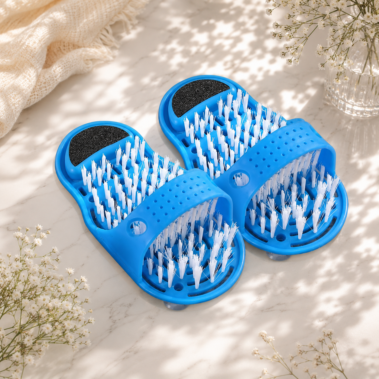 Dara Foot Scrubber Smooth Heels, Easy Shower Spa, Suction Mat