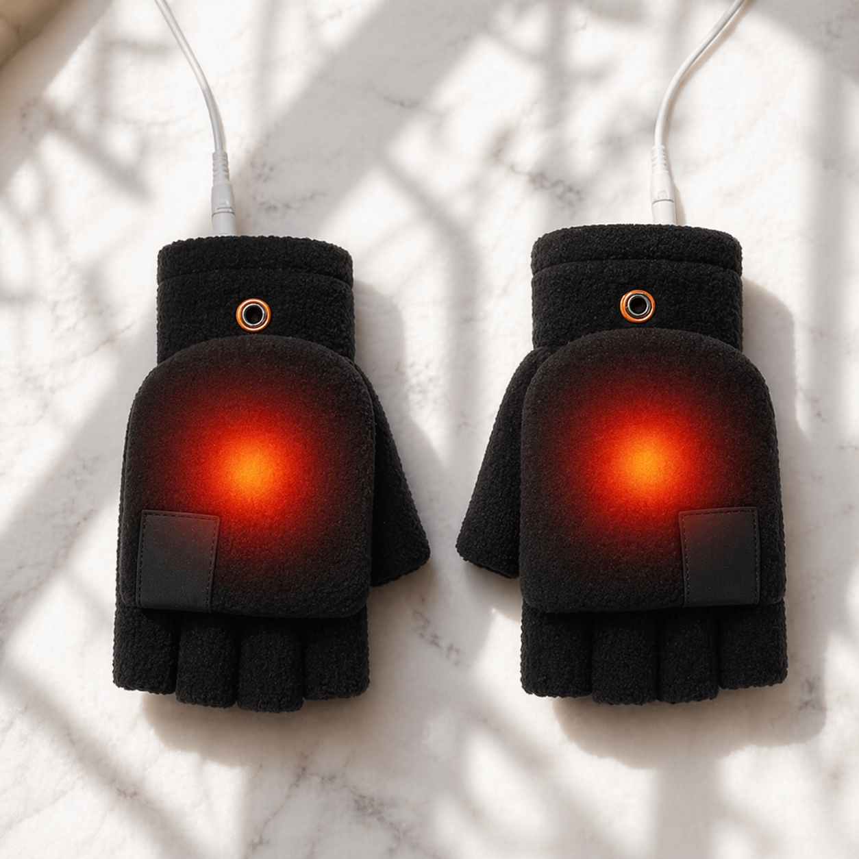 Roxane Heated Fingerless Gloves Warm Hands Soft USB