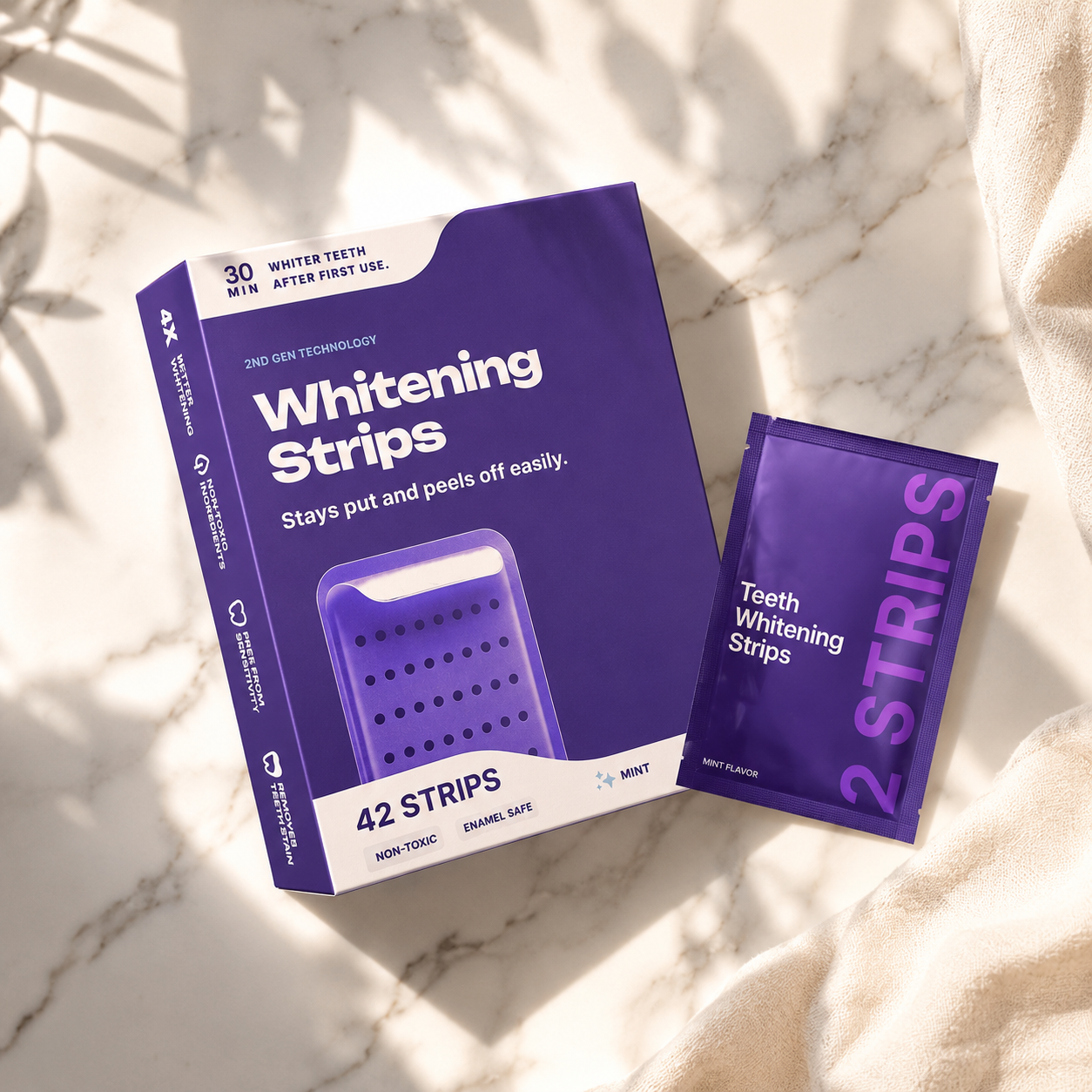 Aesha Whitening Strips Gentle Brightening, No Sensitivity
