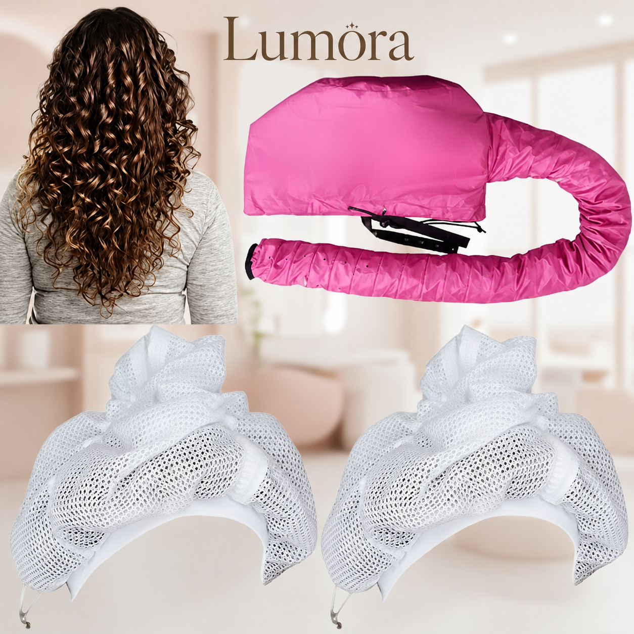 Irene Hair Bonnet Dryer Cap Faster Drying Frizz Ease Mesh Comfort